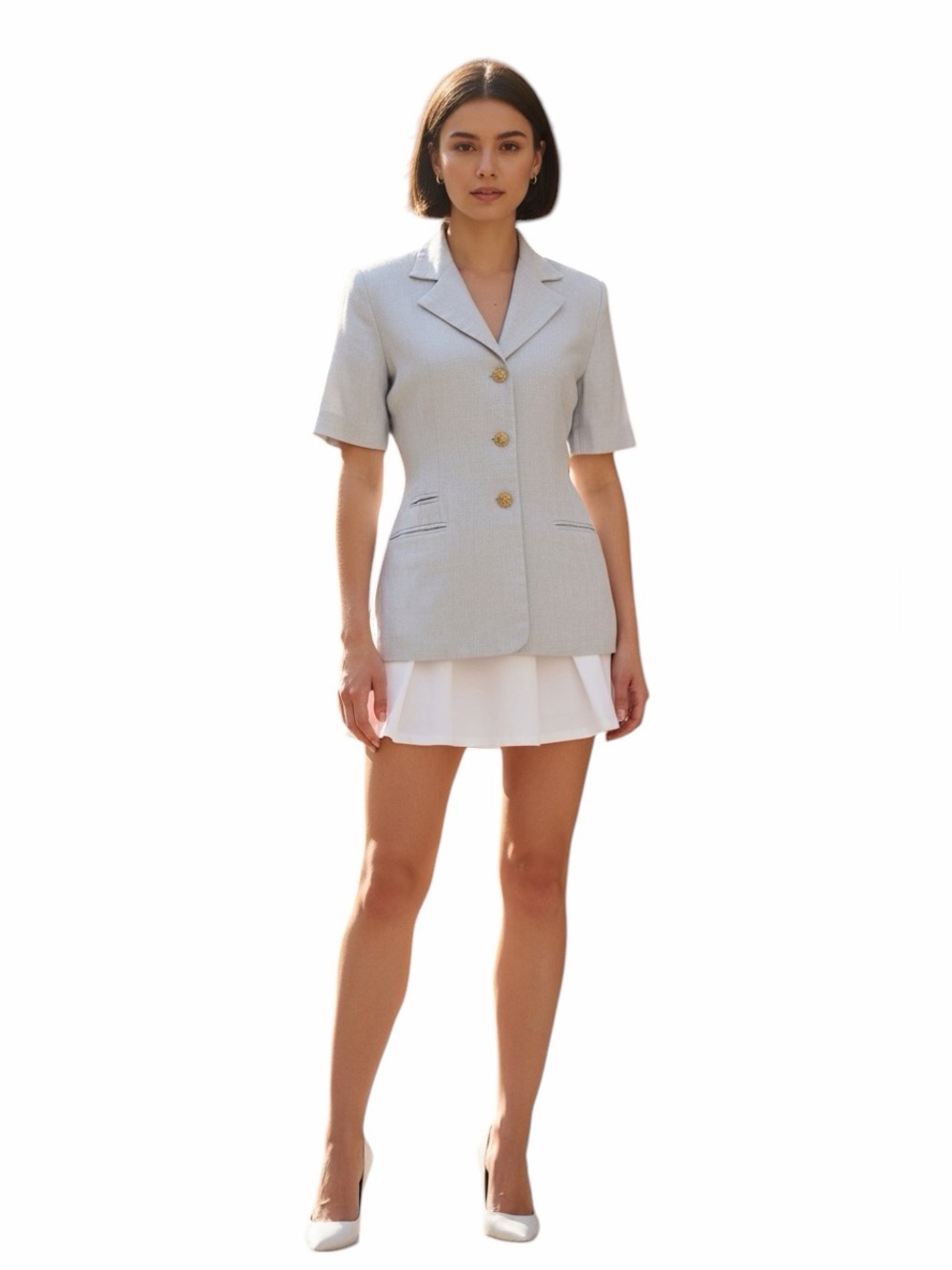 TRINKETT’S Vintage 100% Linen Short Sleeve Jacket.